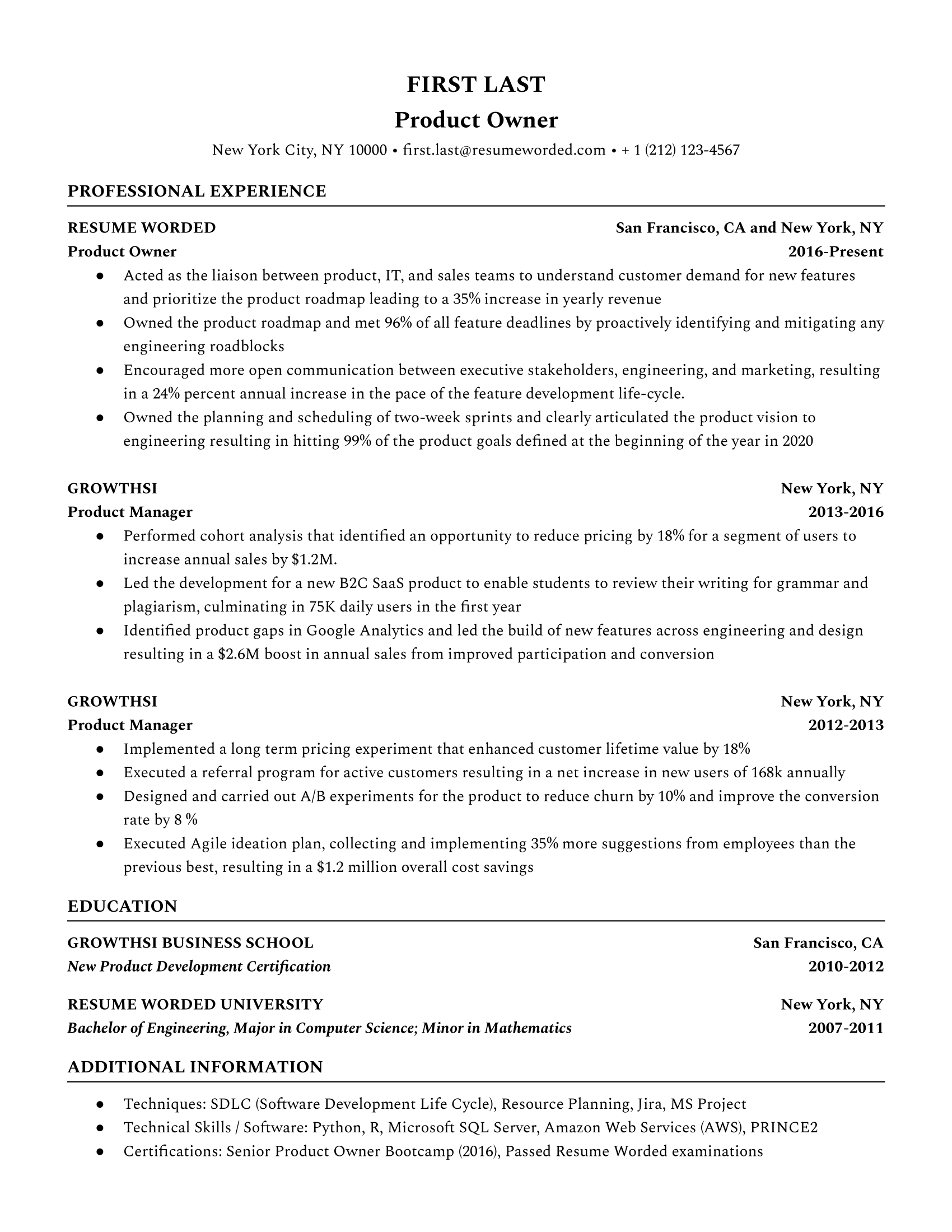 Relevant experience only - Analytics Manager Resume
