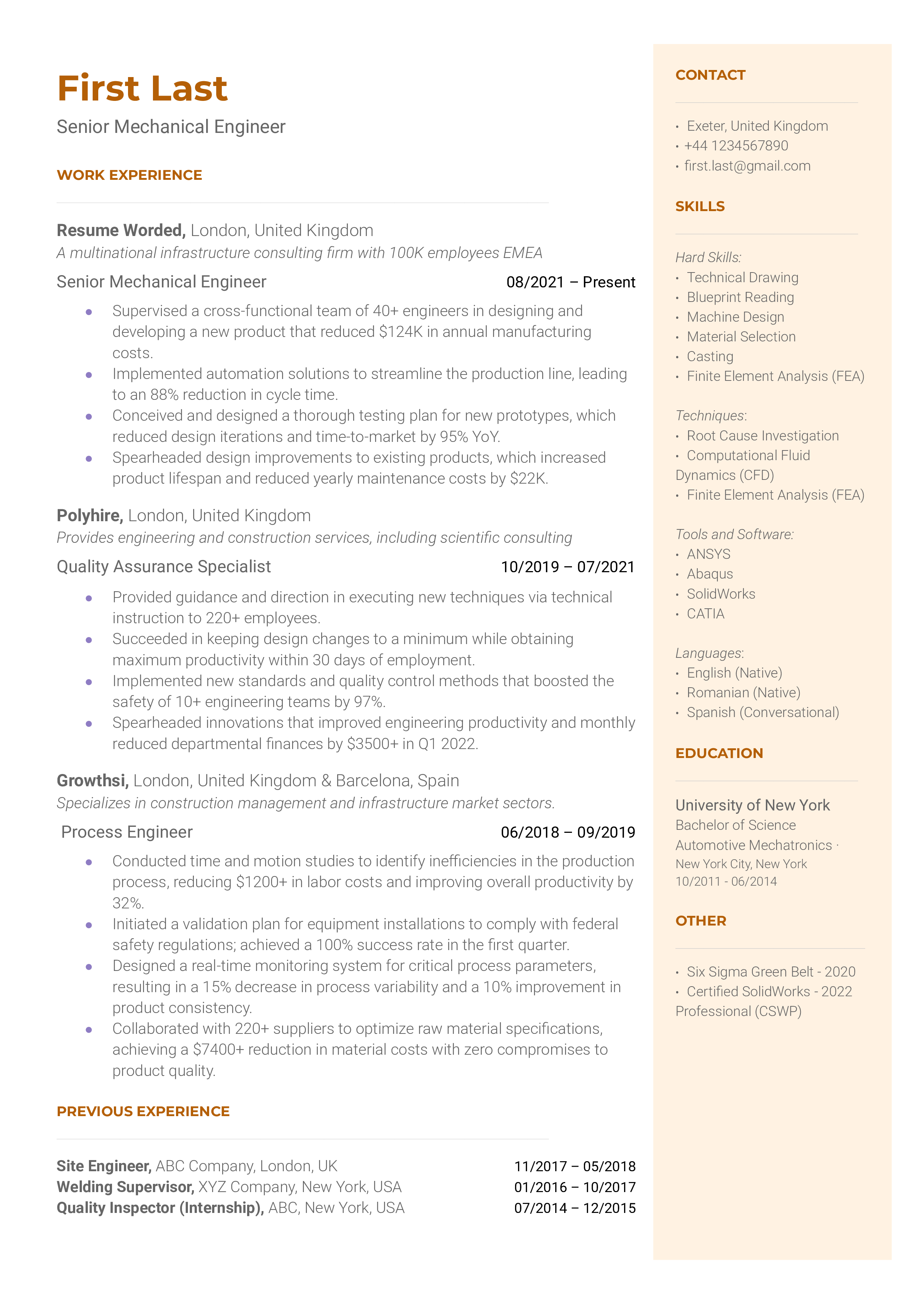 Senior Python Developer Resume Sample