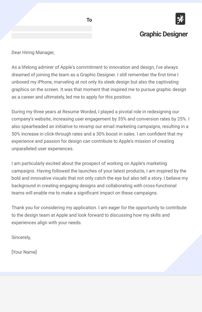 Graphic Designer Cover Letter